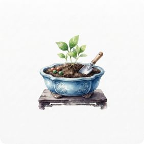 Phân bón và chậu cây